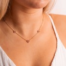 Pan Jewelry - Kløver halskjede i forgylt sølv med rosa stein thumbnail