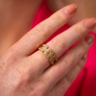 Pan Jewelry - London Luxe Ring i forgylt sølv med hvite zirkonia thumbnail