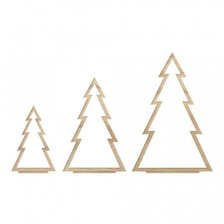 Felius Design - Juletrær på fot 3 stk, Eik