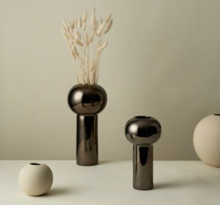 Cooee Design - PILLAR VASE 24 CM Dark silver