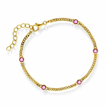 Pan Jewelry - Armbånd i forgylt sølv med rosa zirkonia