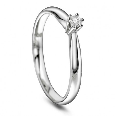 Pan Jewelry - Ingrid Diamantring i hvitt gull, 0,05ct