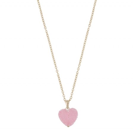 Snö of Sweden - Sugar Hearts Halskjede i forgylt messing, Rosa