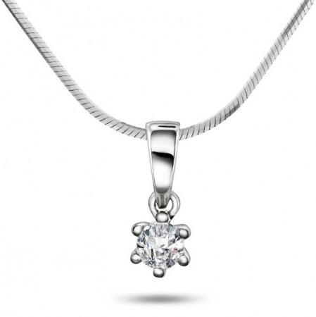 Pan Jewelry - Ingrid Diamantsmykke i hvitt gull, 0,15ct