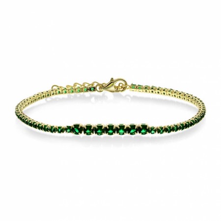 Pan Jewelry - Armbånd i forgylt sølv med grønn zirkonia
