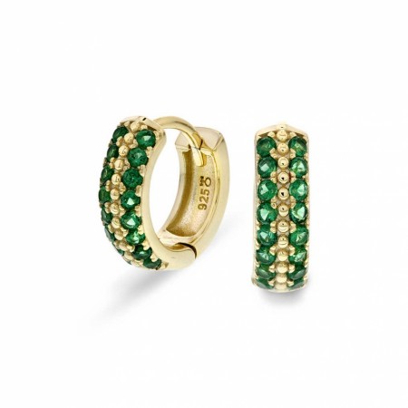Pan Jewelry - Øreringer i sølv med grønn zirkonia