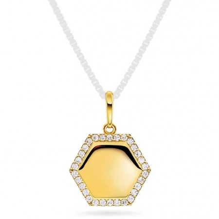 Pan Jewelry - Smykke i gull med plate og zirkonia
