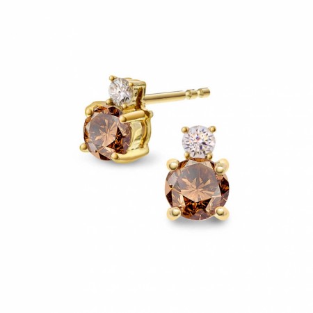 Pan Jewelry - Øredobber i gull med 0,08ct diamant og granat