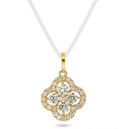 Pan Jewelry - Smykke i gull med zirkonia, blomst