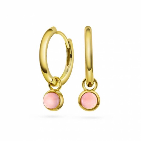 Sandra Lyng x Pan Jewelry - Øreringer i forgylt sølv med rosa opal, KJÆRLIGHET