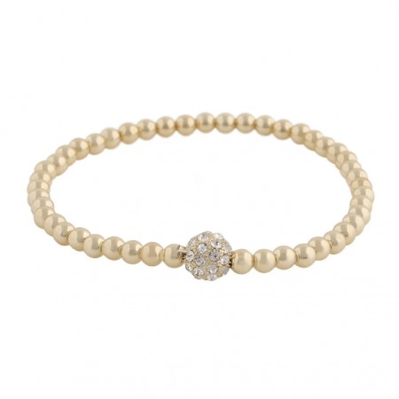 Snö of Sweden - Mysk Elastisk Armbånd i forgylt messing, S/M