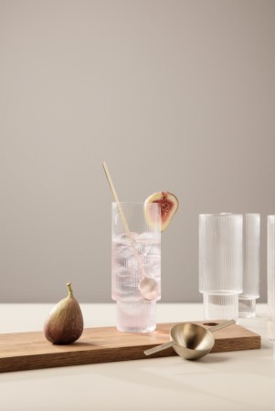 Ferm Living - Ripple Long Drink Glasses - Set of 4 - Klar