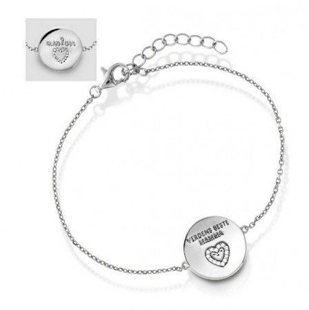 Pan Jewelry - Mamma armbånd i sølv med zirkonia