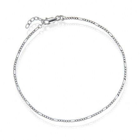 Pan Jewelry - Figaro ankelkjede i sølv, 25cm