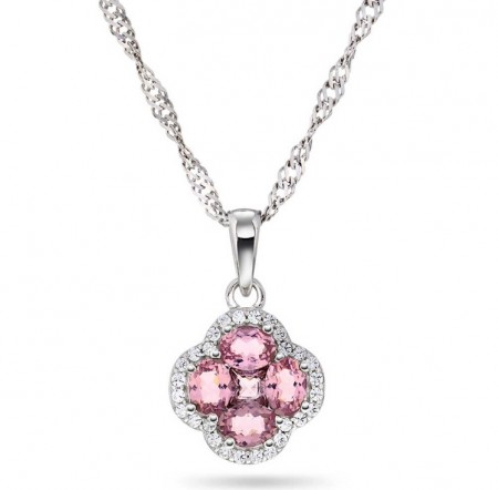 Gulldia - Ivy Smykke i sølv med rosa zirkonia