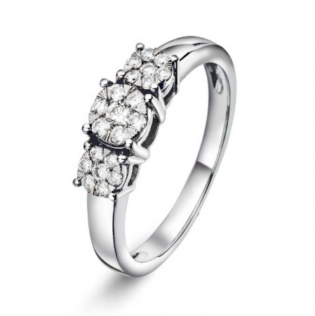 Pan Jewelry - Ring i hvitt gull med diamant 0,25ct WP