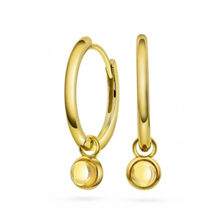 Sandra Lyng x Pan Jewelry - Øreringer i forgylt sølv med citrin, GLEDE