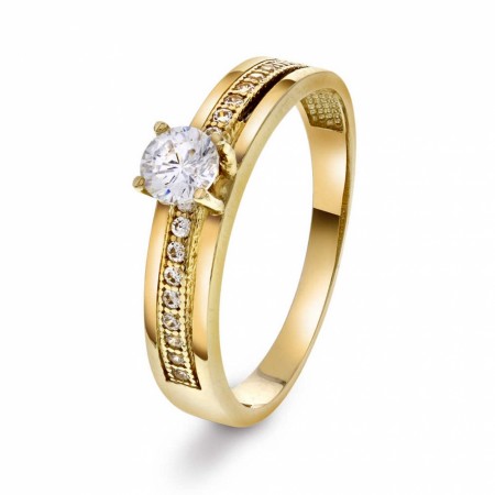Pan Jewelry - Ring i gull med zirkonia
