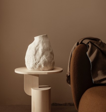 Ferm Living - Vulca Vase Medium, Off-White Stone