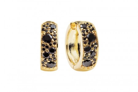 Sif Jakobs EARRINGS NOVARA CIRCOLO - Svarte cz