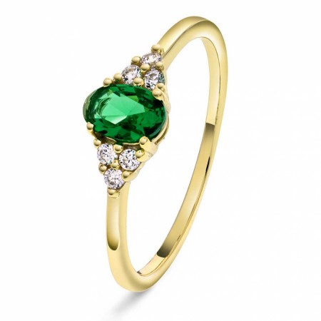 Pan Jewelry - Ring i sølv med grønn zirkonia