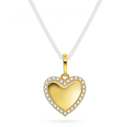 Pan Jewelry - Smykke i gull med zirkonia og hjerteplate