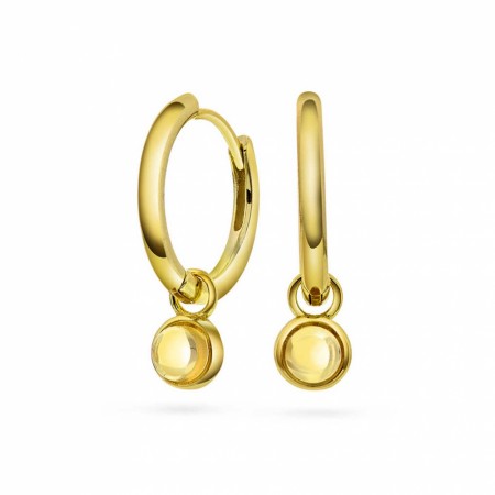 Sandra Lyng x Pan Jewelry - Øreringer i forgylt sølv med citrin, GLEDE