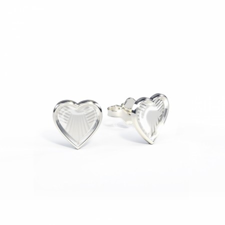 Pia & Per - Øredobber i sølv, Hvite hjerter