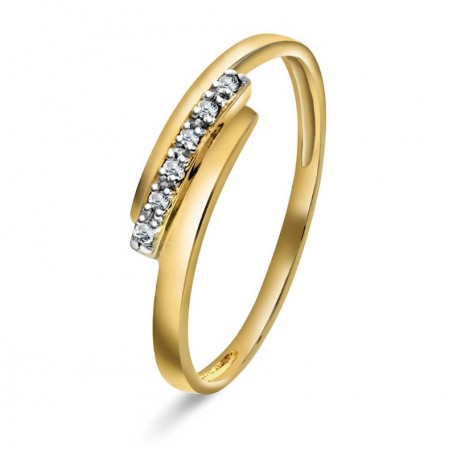 Pan Jewelry - Ring i gull med dia 0,04ct