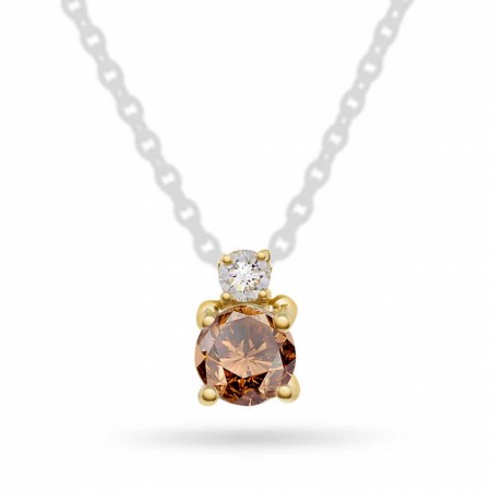Pan Jewelry - Anheng i gull med 0,04ct diamant og granat