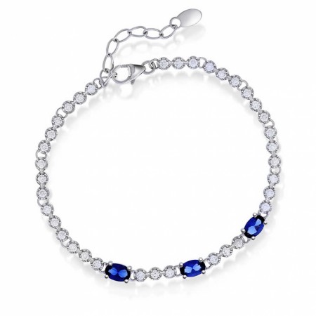 Pan Jewelry - Armbånd i sølv med blå zirkonia