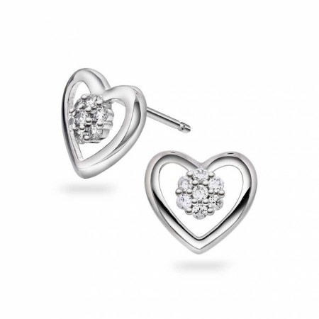 Pan Jewelry - Øredobber i sølv med zirkonia hjerte